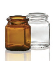 18 ml tabletpot, helder, type 3 geblazen glas